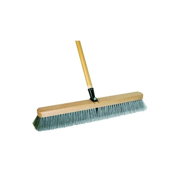 BROOM GREY FLAGGED W/HNDL BRACE 18"